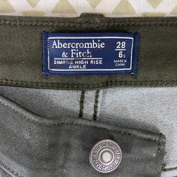 NWT ABERCROMBIE Simone Green High-Rise Ankle‎ Jeans - Picture 11 of 14